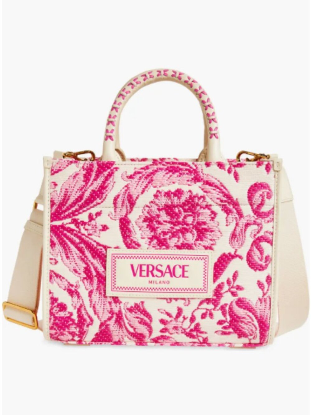 Versace - Small Barocco Raffia Tote